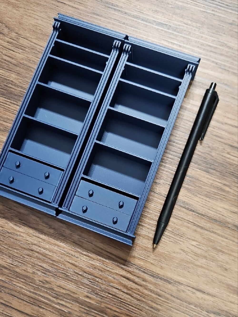 Mini 3D Printed Bookshelves, Set of 2 Dark Blue